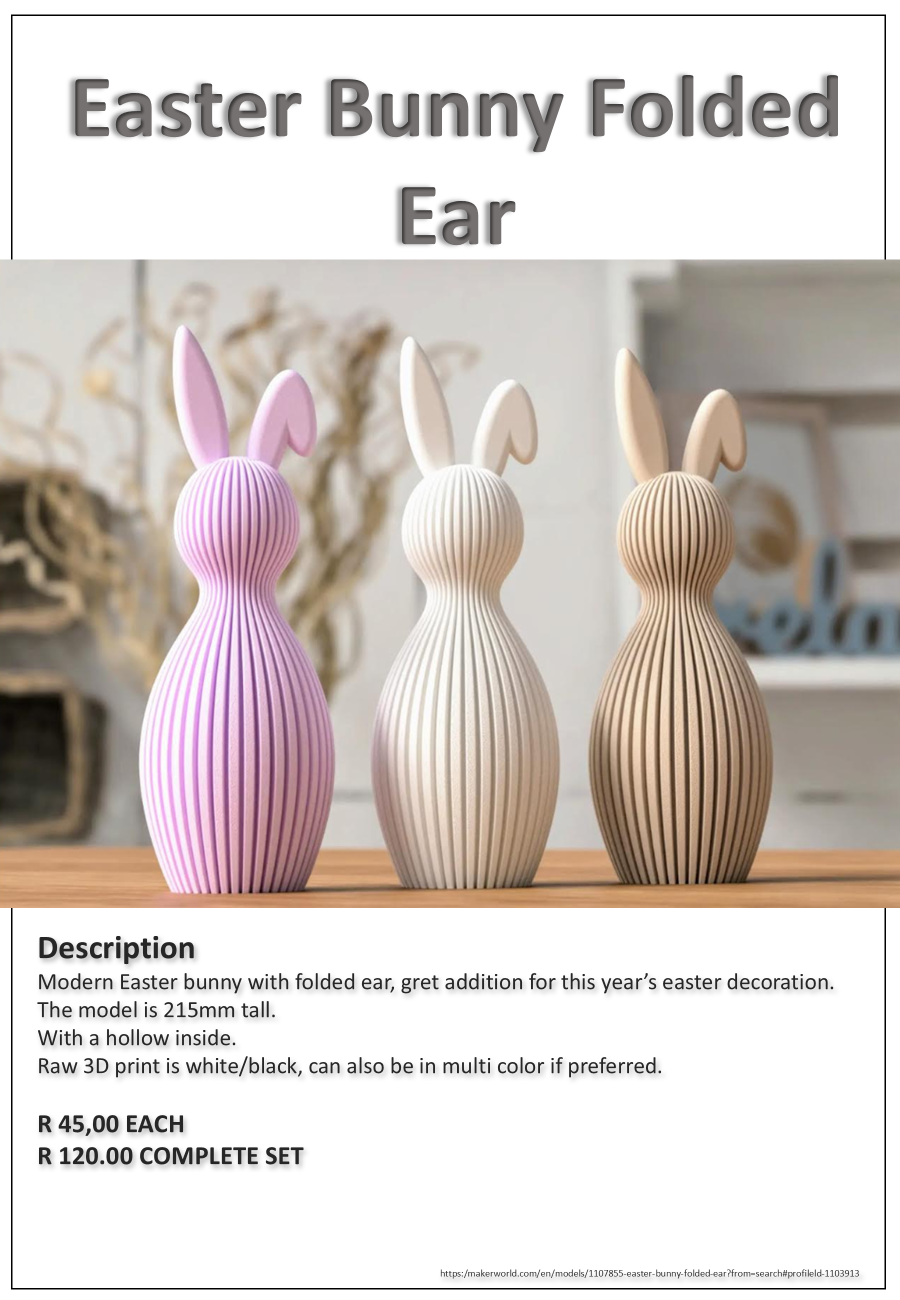 Easter Bunny Folded Ear